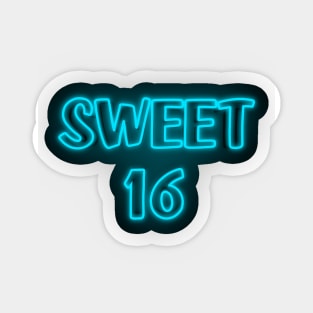 Sweet 16 Neon Blue Sticker